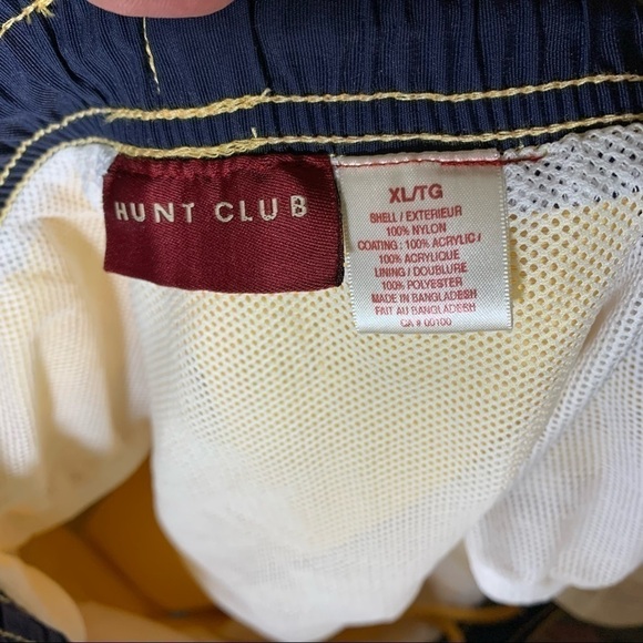 HUNT Club Yellow Swim Short Side Pocket Back Hook Loop Elastic Waist Cord XL - Picture 8 of 8